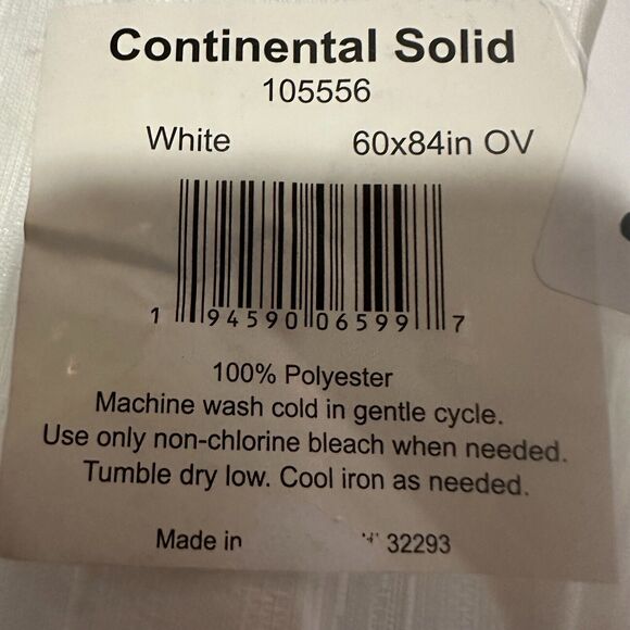 New Elrene Home Fashions Continental Solid White Textured Oval 60x84 Tablecloth - Picture 5 of 5